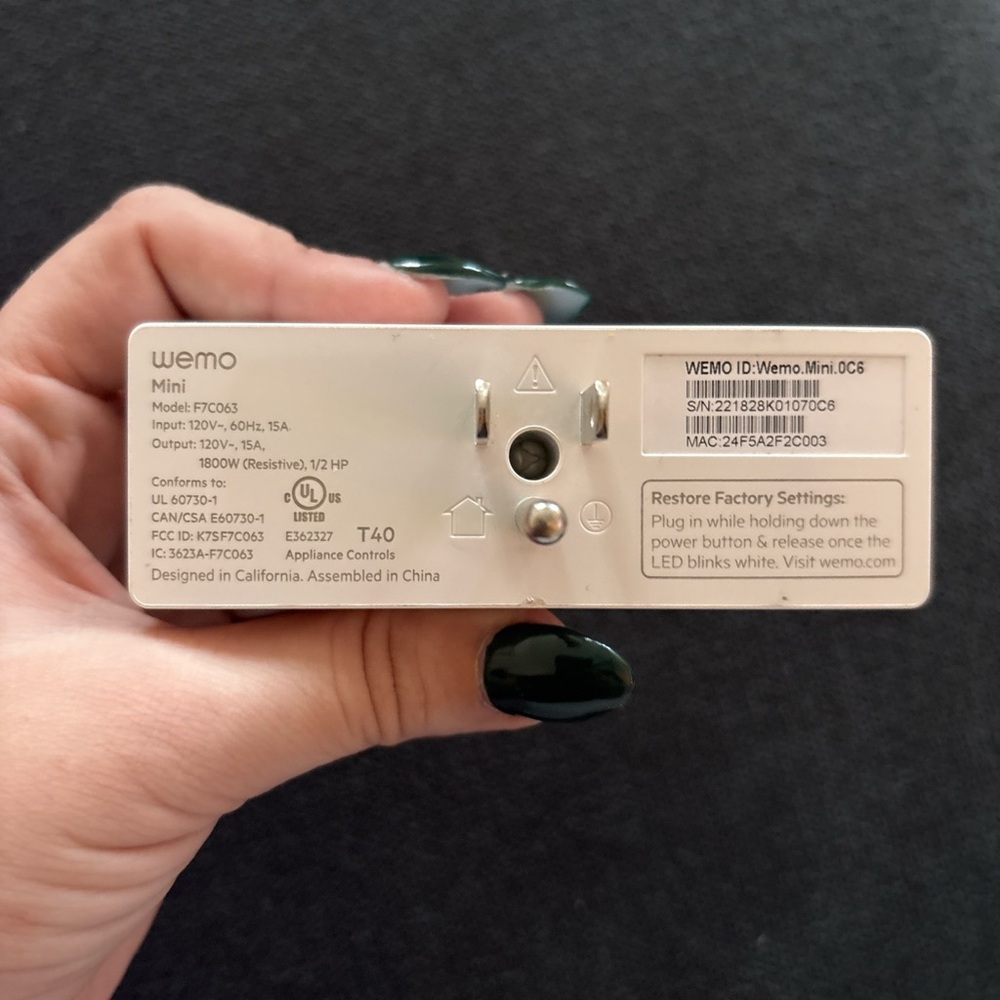 Wemo Smart Plug - Picture 2 of 2